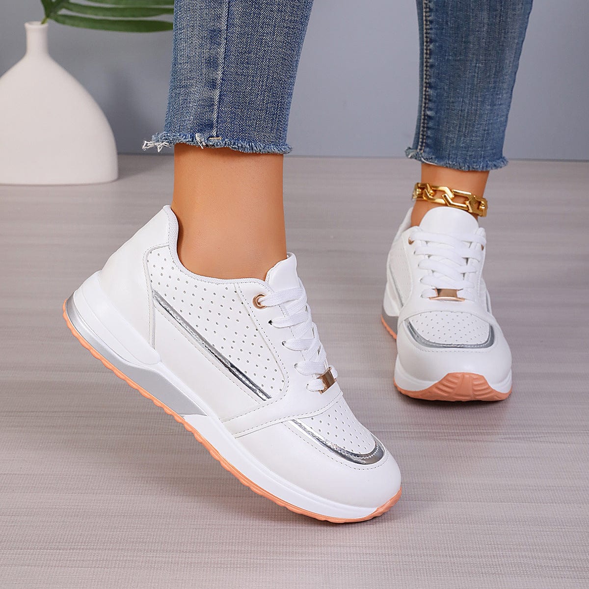 XYLA - Runde Zehen Freizeit Schnürsport Schuhe 2024