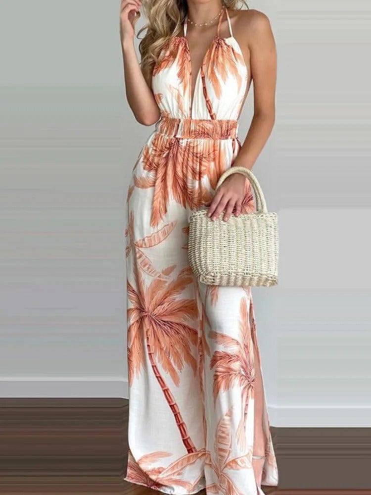 YANNAH - Lässiger Sommer-Jumpsuit mit offenem Rücken