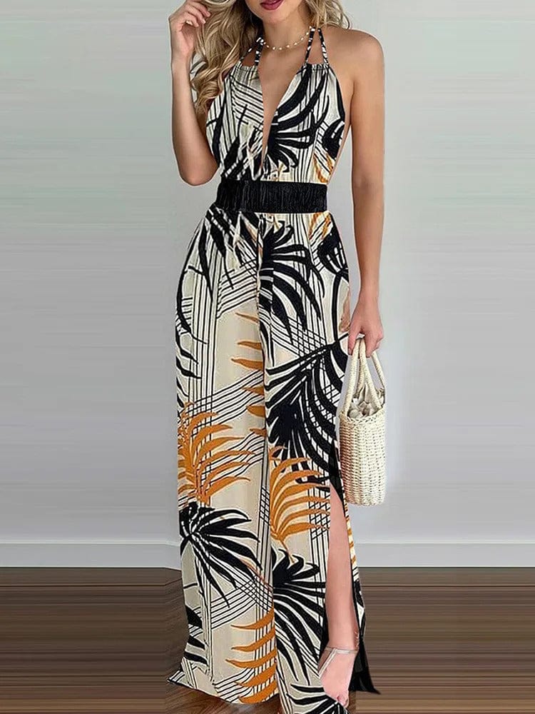 YANNAH - Lässiger Sommer-Jumpsuit mit offenem Rücken