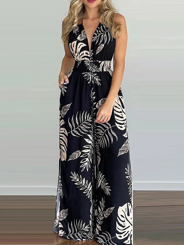 YANNAH - Lässiger Sommer-Jumpsuit mit offenem Rücken
