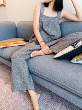 ZOE - Ärmelloser locker gestrickter Jumpsuit