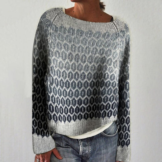 Elle&Vire® - Grauer Pullover mit Details