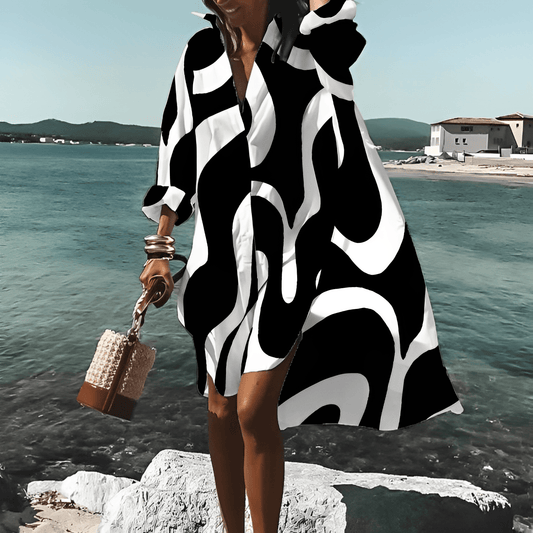 Elle&Vire® - Unique Print Knielanges Kleid