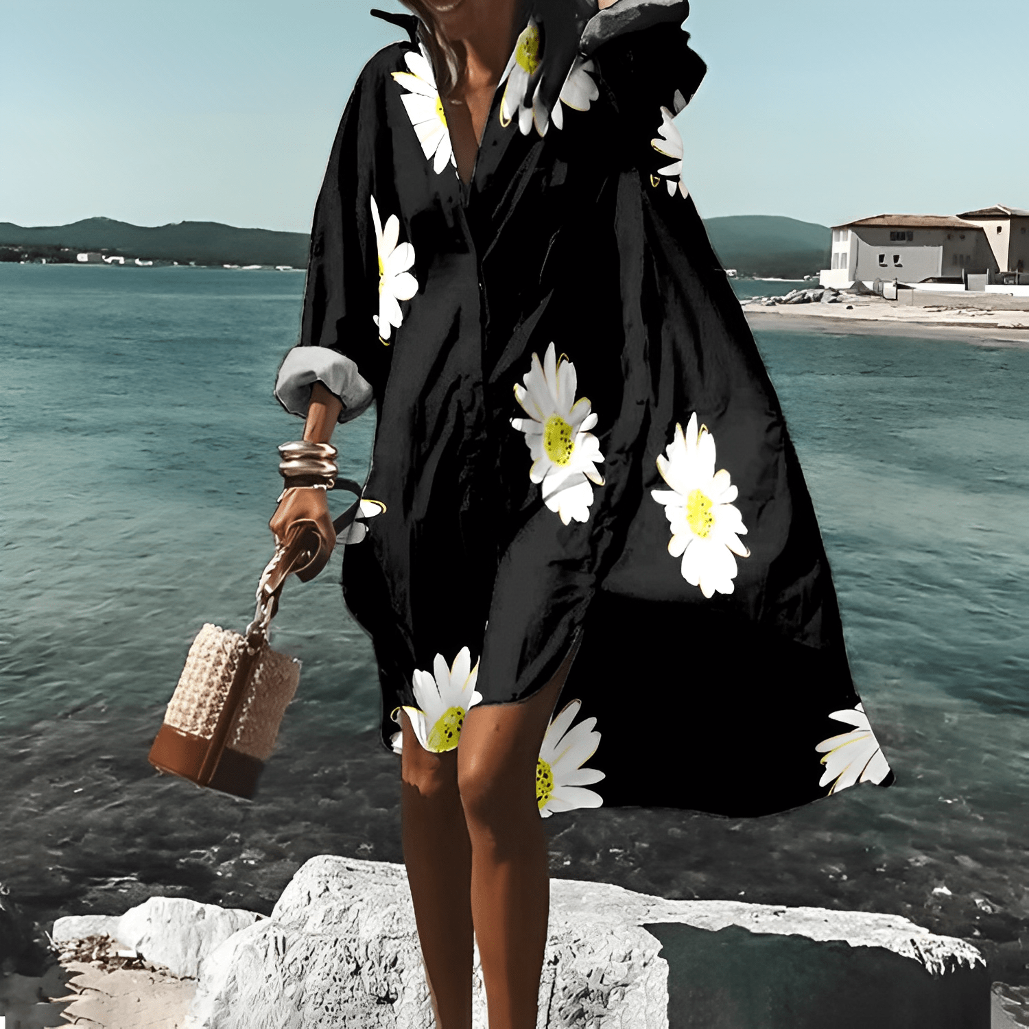 Elle&Vire® - Unique Print Knielanges Kleid