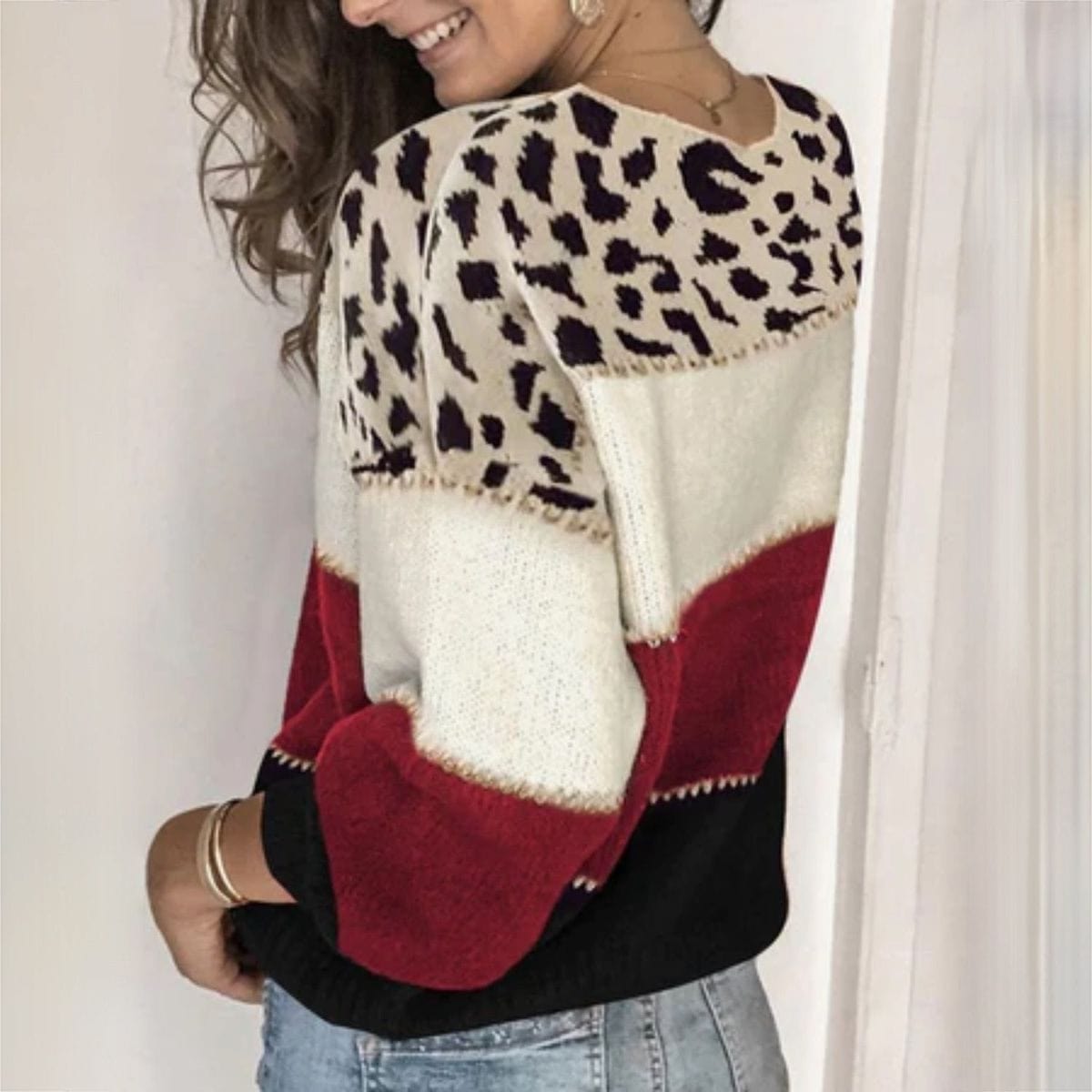 Eva Janssen® - Eleganter Pullover mit Leopardenmuster