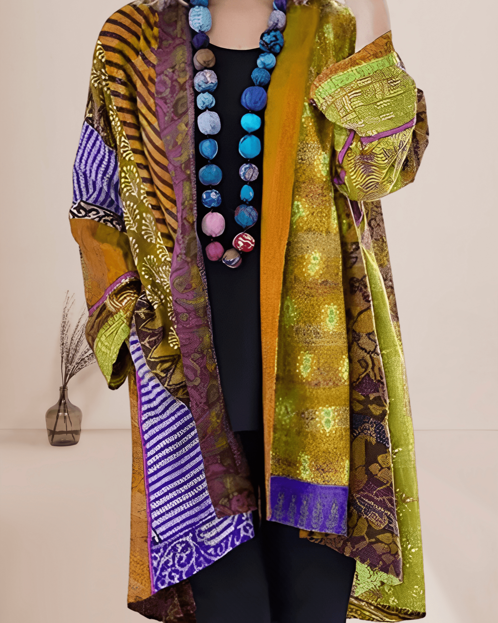 Ivanka - Vintage Ethnische Baumwolle Strickjacke