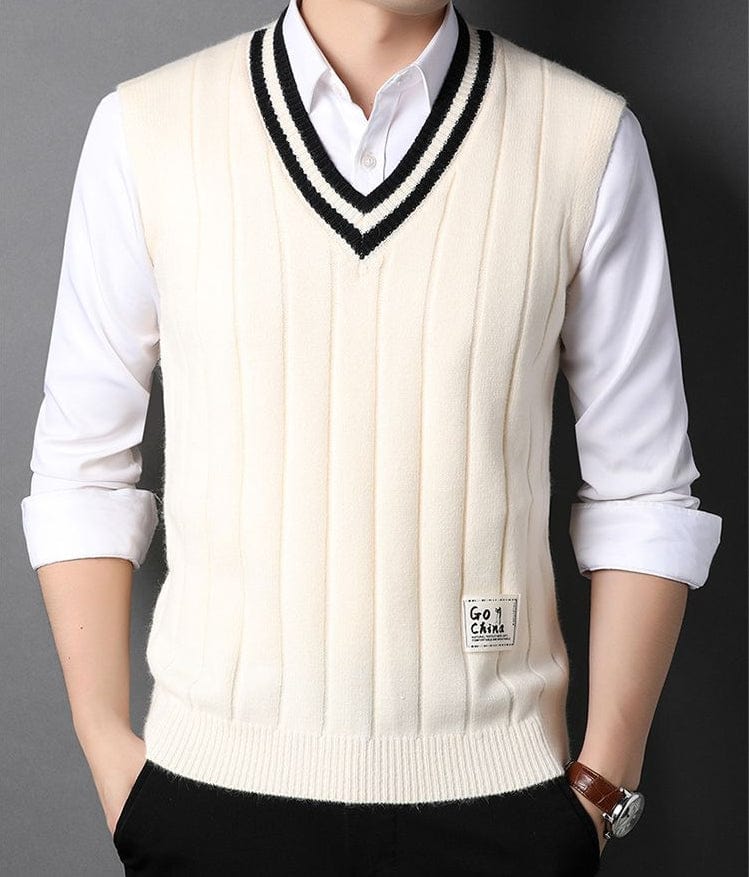 JUANCHO - Herren Gestrickter Gestreifter Pullover